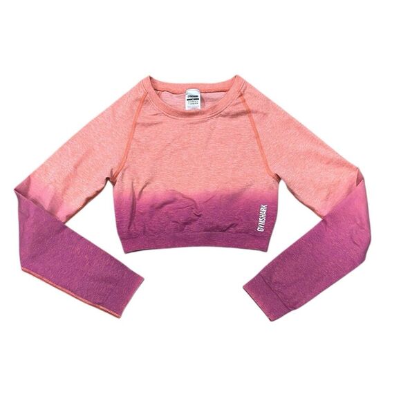 Gymshark Pink Adapt Ombre Seamless Crop Top M - Picture 1 of 4